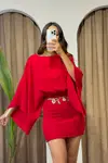 YARASA KOL LASTİKLİ MİNİ ELBİSE